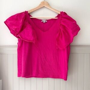 Ophelia Rae XL Elegant Hot Pink Ruffle Sleeve Top